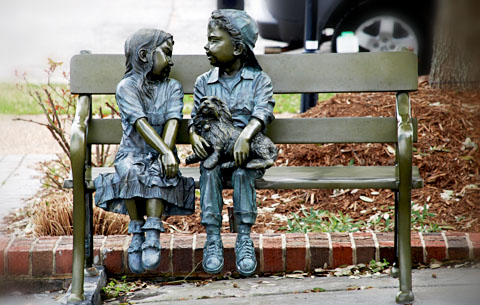 Scupture in Ashworth Village. Photos by Hal Goodtree.